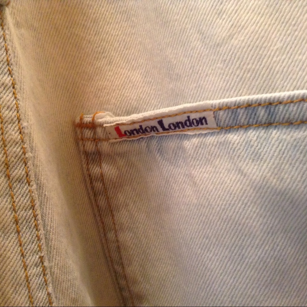 Bib short overalls - bleached denim 100% cotton - Picture 5 of 5